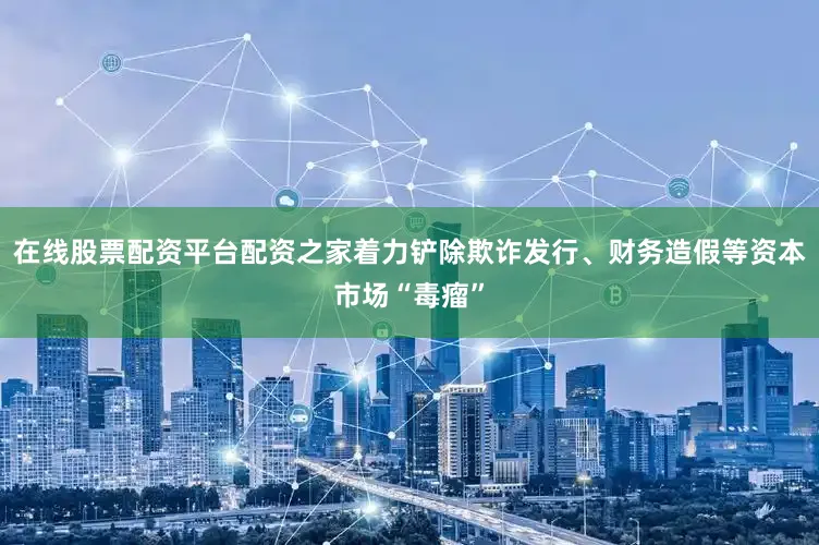 在线股票配资平台配资之家着力铲除欺诈发行、财务造假等资本市场“毒瘤”