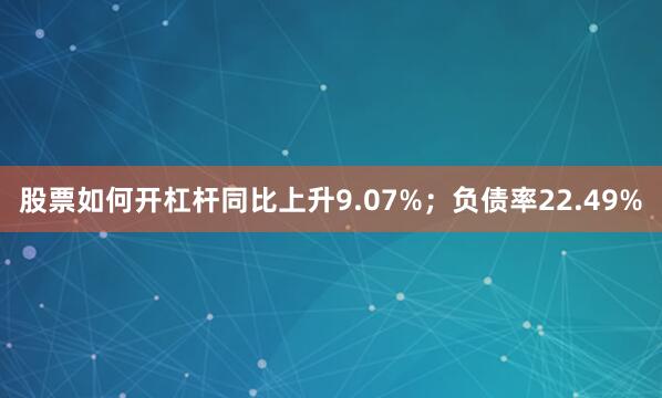股票如何开杠杆同比上升9.07%;负债率22.49%